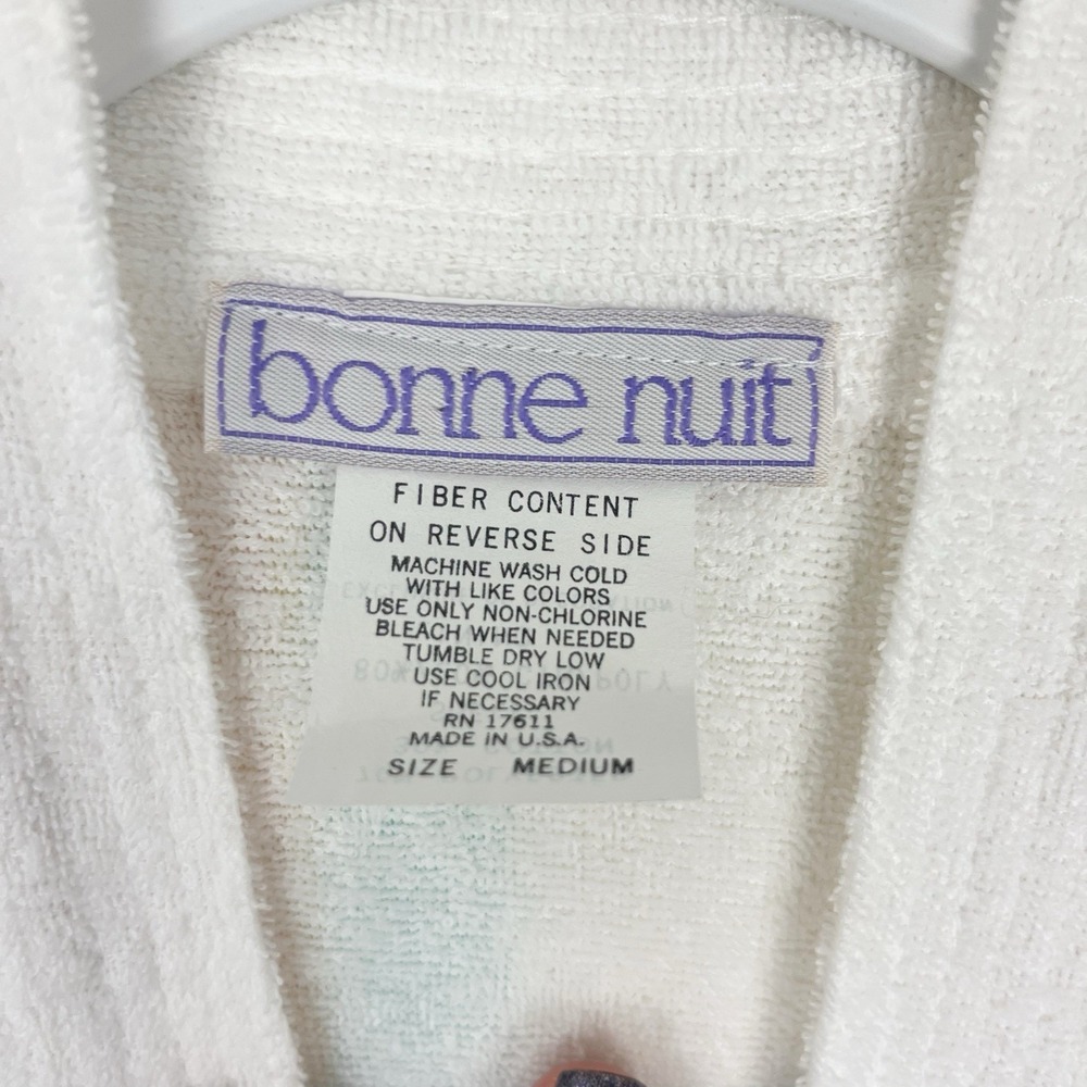 Vintage Robe Short Seersucker Terry Cloth - Picture 9 of 11